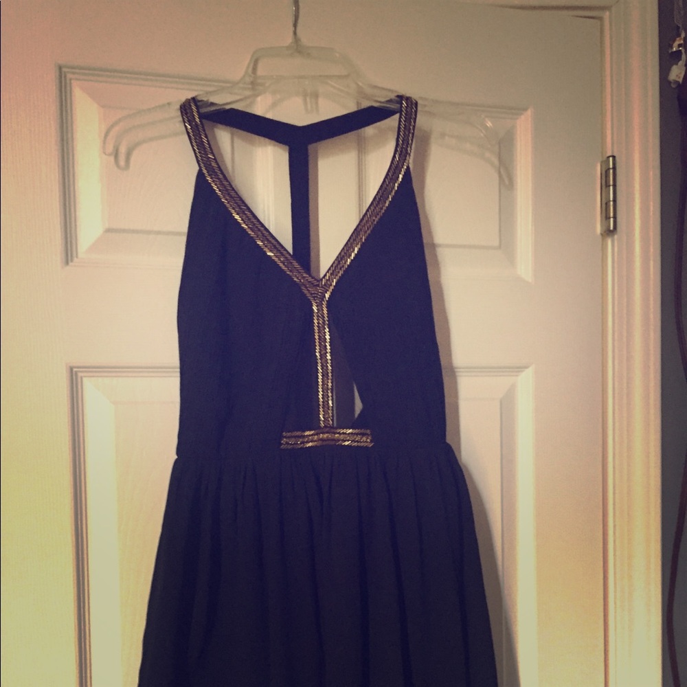 Black/gold cocktail dress
